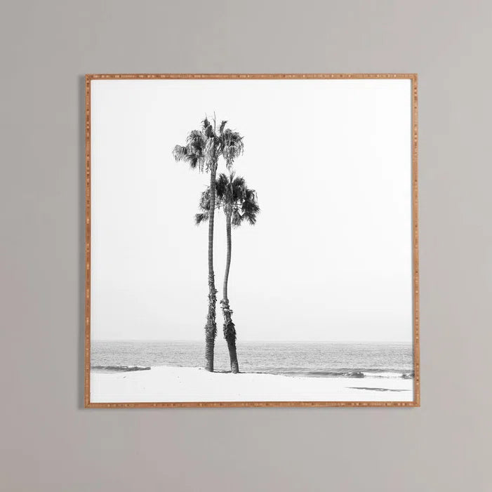 'Two Palms' - Picture Frame Photograph Print on Wood