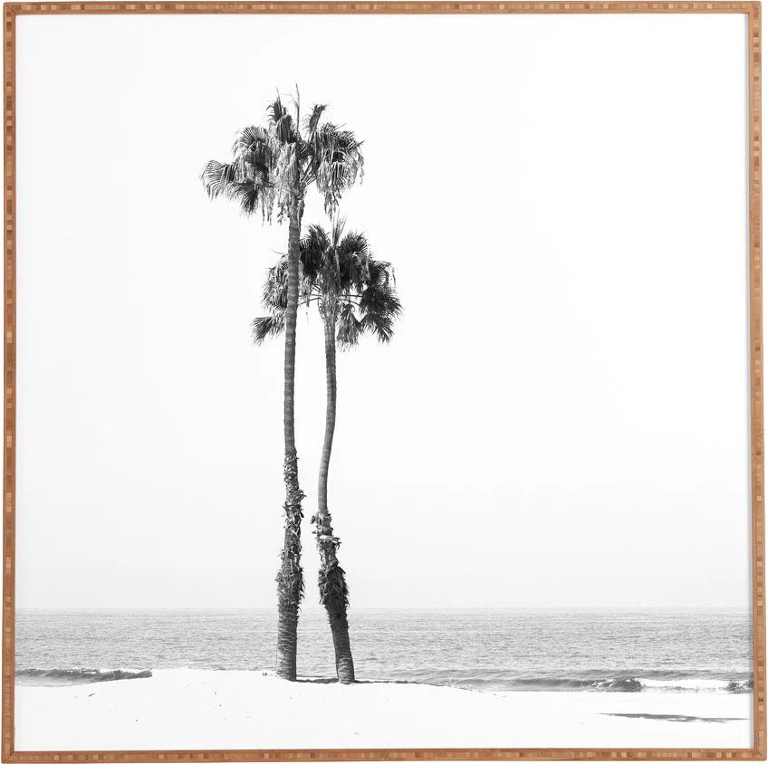 'Two Palms' - Picture Frame Photograph Print on Wood