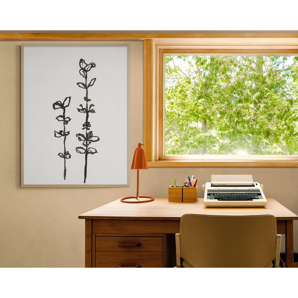Edgartown Delicate Black And White Leaf Print, Leaves Sketch Artwork Print, Black And White Nature Print, Minimalist Bedroom Plants Print